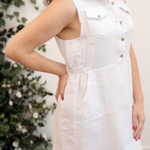 Ayışığı Müslin Elbise - Beyaz